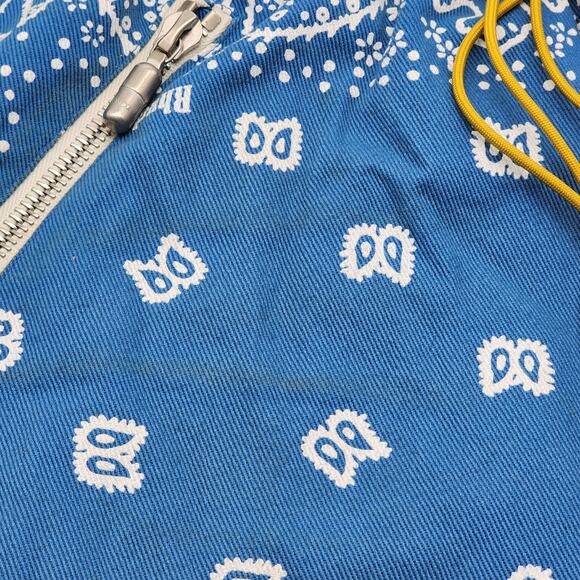 Rhude Bandana Print Drawstring Cotton Shorts Blue Size Large - Preowned - Picture 5 of 7